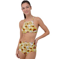 Lonely Flower Populated High Waist Tankini Set by JustToWear