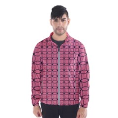 Circles On Pink Men s Windbreaker by JustToWear