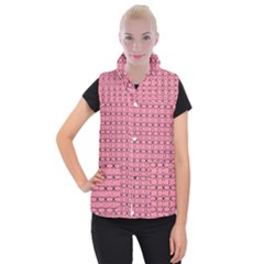 Circles On Pink Women s Button Up Vest by JustToWear