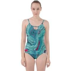 Vector Vivid Marble Pattern 2 Cut Out Top Tankini Set by goljakoff