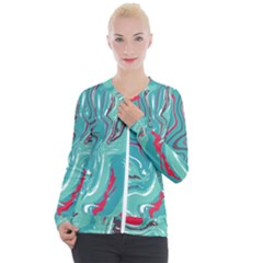 Vector Vivid Marble Pattern 2 Casual Zip Up Jacket by goljakoff