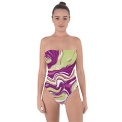 Vector Vivid Marble Pattern 5 Tie Back One Piece Swimsuit