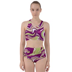 Vector Vivid Marble Pattern 5 Racer Back Bikini Set by goljakoff