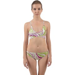 Green Vivid Marble Pattern 6 Wrap Around Bikini Set by goljakoff