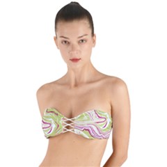 Green Vivid Marble Pattern 6 Twist Bandeau Bikini Top by goljakoff