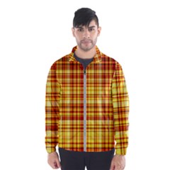 Red Lines On Yellow Men s Windbreaker by JustToWear