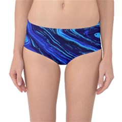 Blue Vivid Marble Pattern 16 Mid-waist Bikini Bottoms by goljakoff