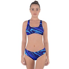 Blue Vivid Marble Pattern 16 Criss Cross Bikini Set by goljakoff