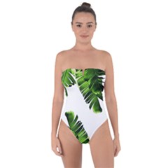 Banana Leaves Tie Back One Piece Swimsuit by goljakoff