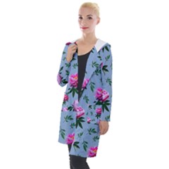 Delicate Peonies Hooded Pocket Cardigan by SychEva