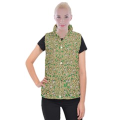 Florals In The Green Season In Perfect  Ornate Calm Harmony Women s Button Up Vest by pepitasart