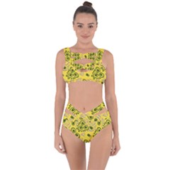 Folk Floral Pattern  Abstract Flowers Surface Design  Seamless Pattern Bandaged Up Bikini Set  by Eskimos