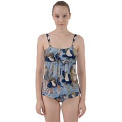 Famous Heroes Of The Kabuki Stage Played By Frogs  Twist Front Tankini Set by Sobalvarro