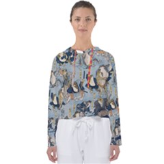 Famous Heroes Of The Kabuki Stage Played By Frogs  Women s Slouchy Sweat by Sobalvarro