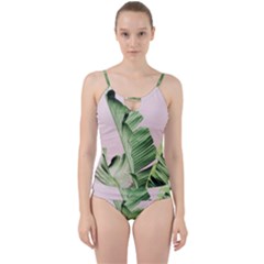 Palm Leaves On Pink Cut Out Top Tankini Set by goljakoff