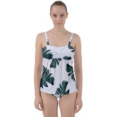 Banana Leaves Twist Front Tankini Set by goljakoff