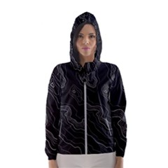 Black Topography Women s Hooded Windbreaker by goljakoff