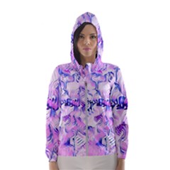 Hydrangea Blossoms Fantasy Gardens Pastel Pink And Blue Women s Hooded Windbreaker by CrypticFragmentsDesign