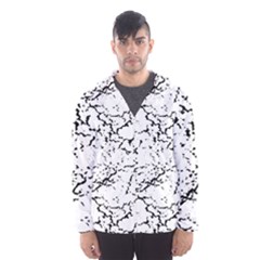 Black And White Grunge Abstract Print Men s Hooded Windbreaker by dflcprintsclothing