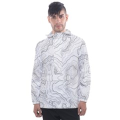Topography Map Men s Front Pocket Pullover Windbreaker by goljakoff