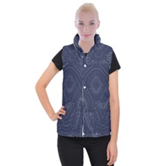 Blue Topography Women s Button Up Vest by goljakoff