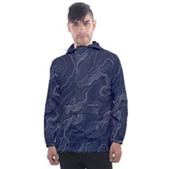 Topography Map Men s Front Pocket Pullover Windbreaker by goljakoff