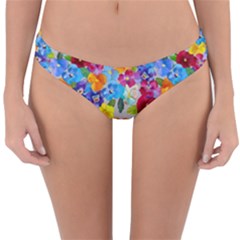 Pansies  Watercolor Flowers Reversible Hipster Bikini Bottoms by SychEva