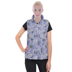 Folk Floral Pattern  Abstract Flowers Surface Design  Seamless Pattern Women s Button Up Vest by Eskimos