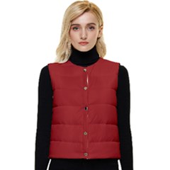 Color Dark Red Women s Button Up Puffer Vest by Kultjers