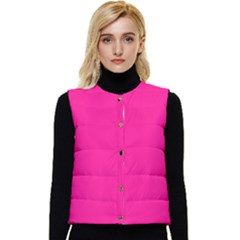 Color Deep Pink Women s Button Up Puffer Vest by Kultjers