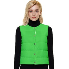 Color Lime Green Women s Button Up Puffer Vest by Kultjers