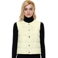 Color Lemon Chiffon Women s Button Up Puffer Vest
