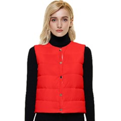 Color Candy Apple Red Women s Button Up Puffer Vest by Kultjers