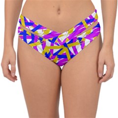 Colored Stripes Double Strap Halter Bikini Bottom by UniqueThings