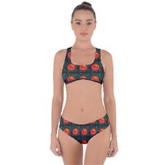 Rose Ornament Criss Cross Bikini Set by SychEva