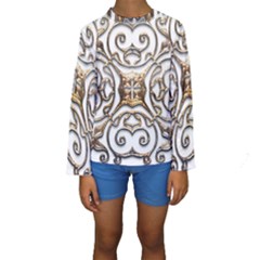 Gold Design Kids  Long Sleeve Swimwear by LW323