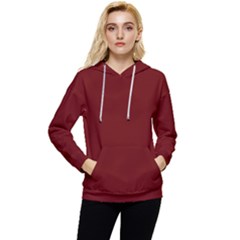 Color Blood Red Women s Lightweight Drawstring Hoodie by Kultjers