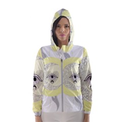 Soleil-lune-oeil Women s Hooded Windbreaker by byali