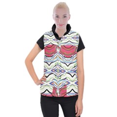 Bohemian Colorful Pattern B Women s Button Up Vest by gloriasanchez