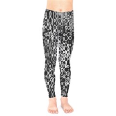Black And White Modern Abstract Design Kids  Leggings by dflcprintsclothing