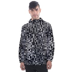 Black And White Modern Abstract Design Men s Front Pocket Pullover Windbreaker by dflcprintsclothing