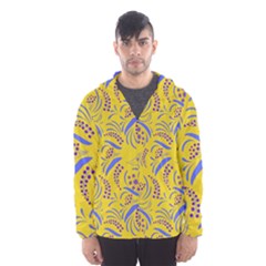 Folk Flowers Art Pattern Floral Abstract Surface Design  Seamless Pattern Men s Hooded Windbreaker by Eskimos