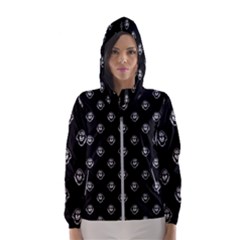 Funny Ghost Sketchy Drawing Pattern Women s Hooded Windbreaker by dflcprintsclothing