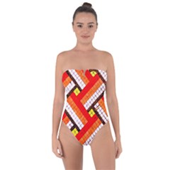 Pop Art Mosaic Tie Back One Piece Swimsuit by essentialimage365