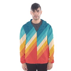 Classic Retro Stripes Men s Hooded Windbreaker by AlphaOmega