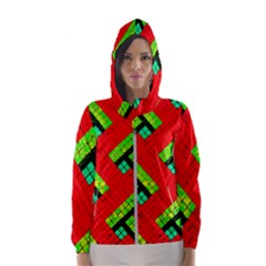 Pop Art Mosaic Women s Hooded Windbreaker by essentialimage365