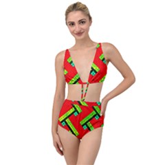 Pop Art Mosaic Tied Up Two Piece Swimsuit by essentialimage365