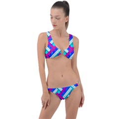 Pop Art Mosaic Ring Detail Crop Bikini Set by essentialimage365