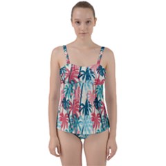 Tropical Love Twist Front Tankini Set by designsbymallika