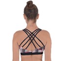 Abstract tiles, mixed color paint splashes, altered Cross String Back Sports Bra View2